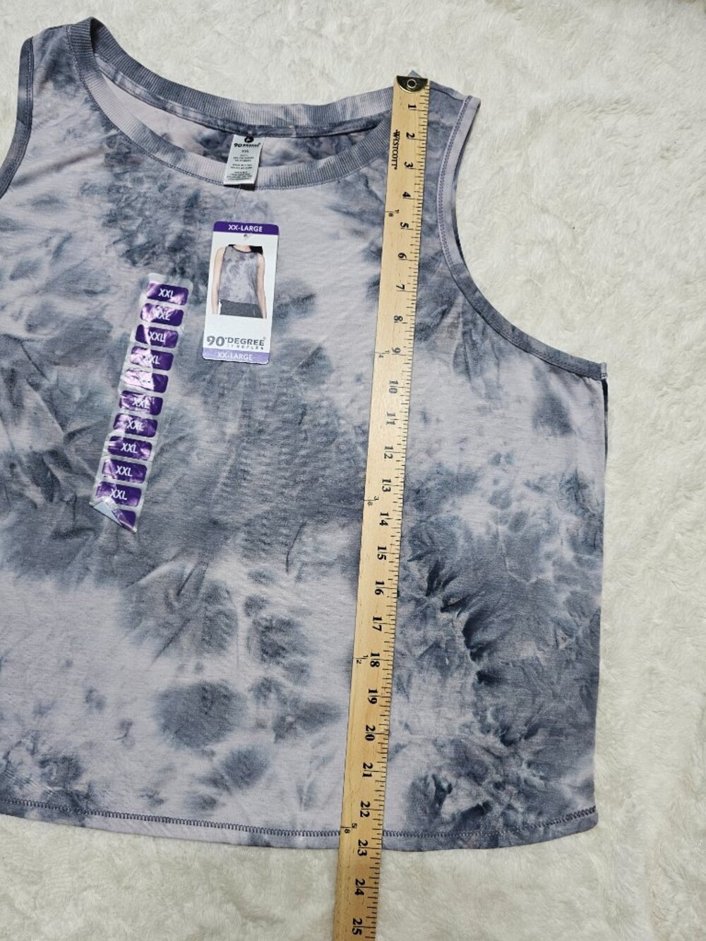 90 Degree by Reflex Women's Mellow Pink Tie Dye Sleeveless Crop Tank Top XXL - Picture 3 of 6